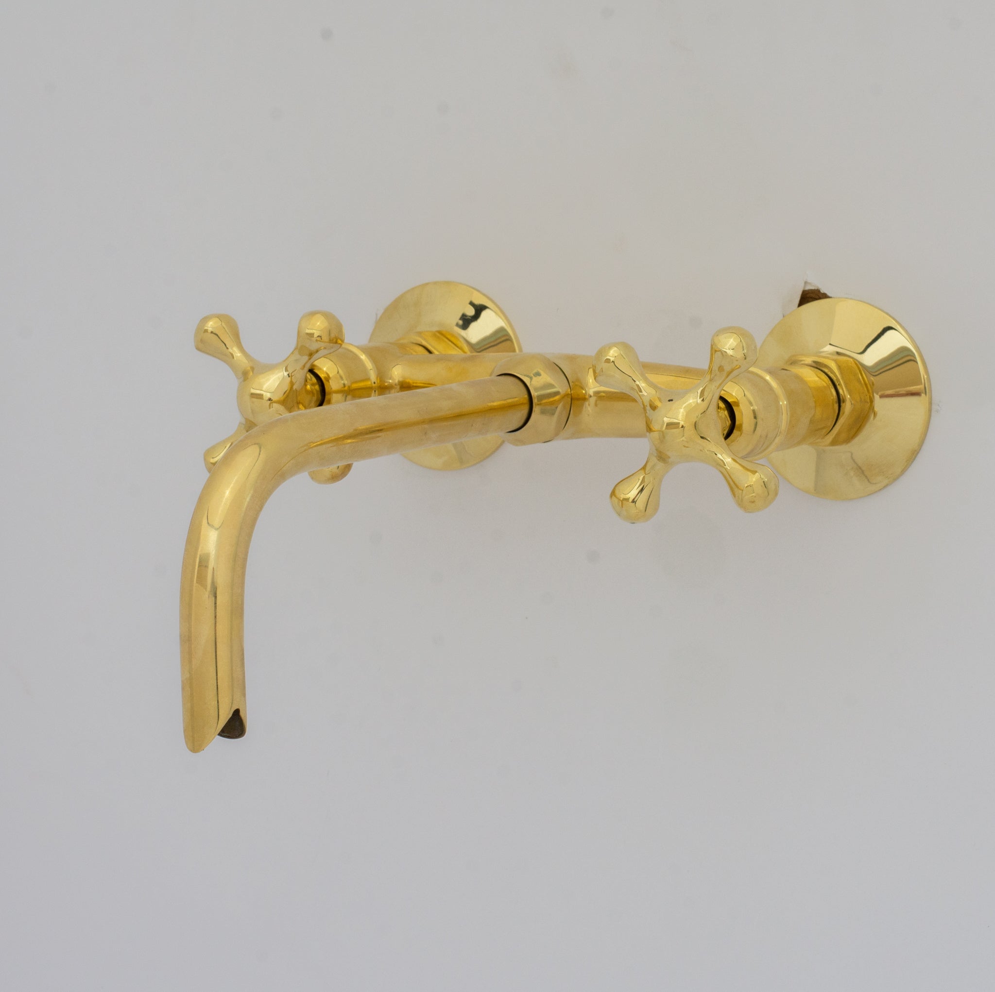 Brass Wall Mount Faucet - Antique Brass Bathroom Faucet