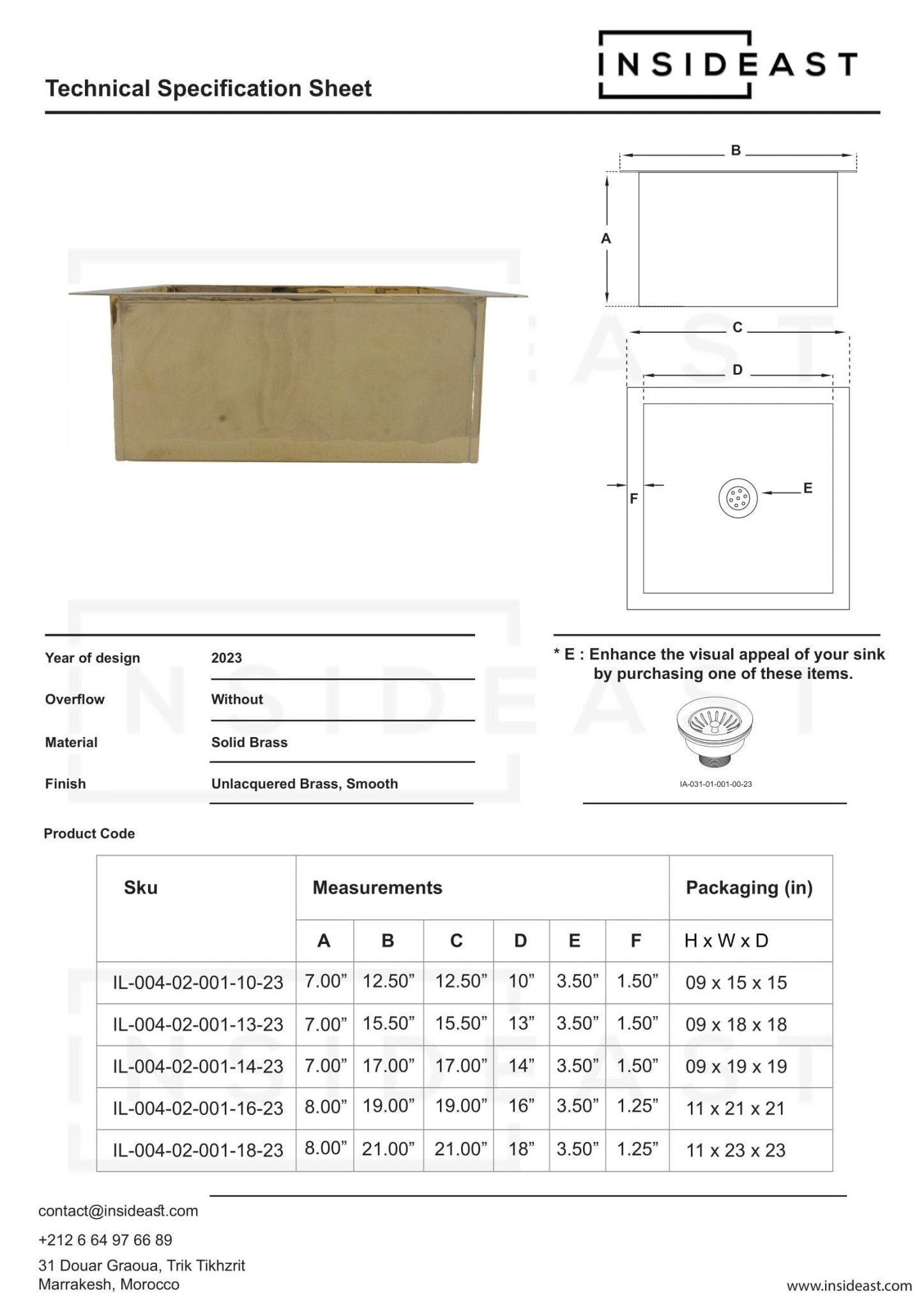 Kitchen Island Solid Brass Sink, Undermount Brass Sink, Outdoor Bar Sink