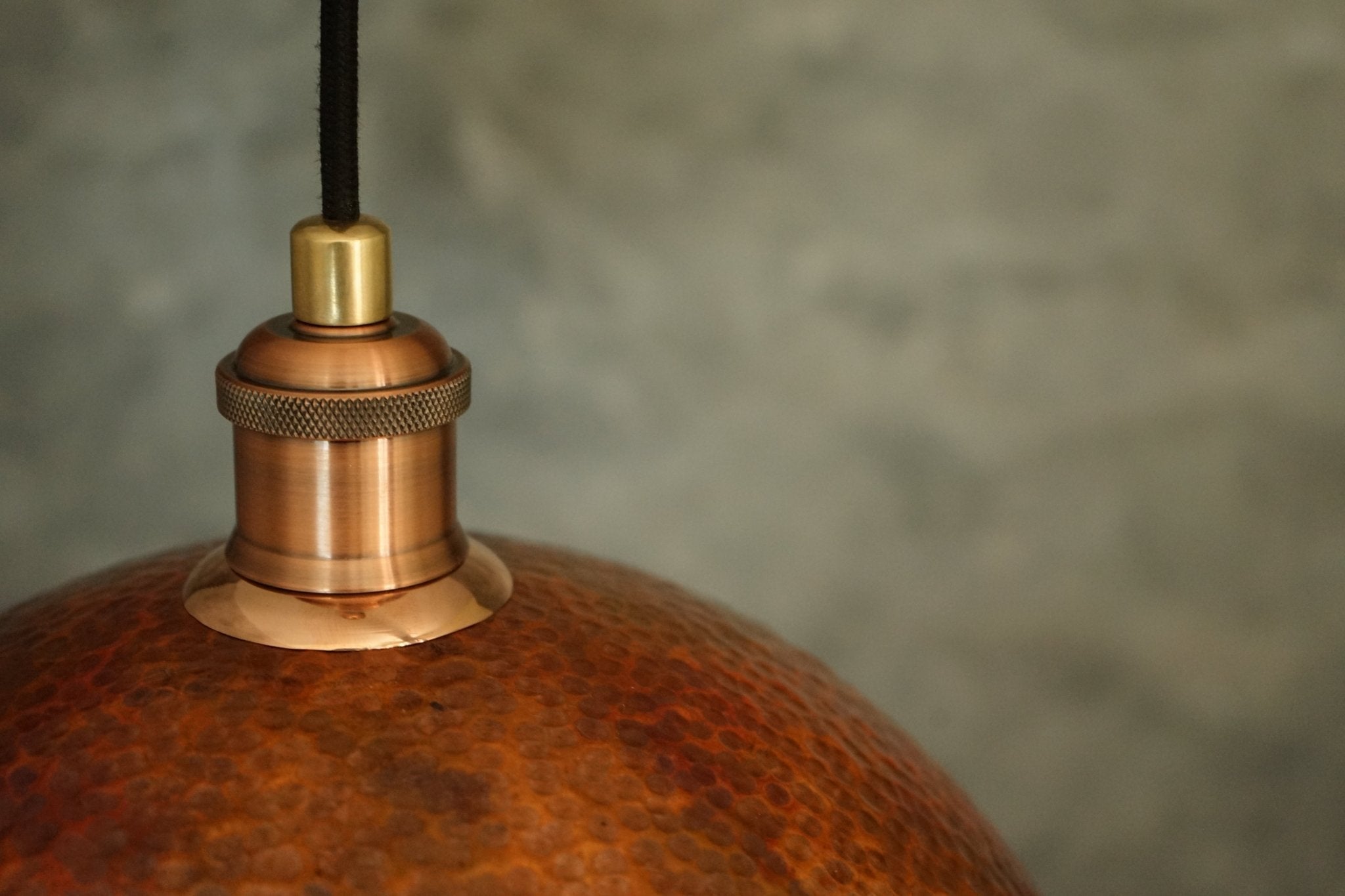Oxidized Copper Pendant Light, Dome Ceiling Light, Hanging Kitchen Island Light Fixture