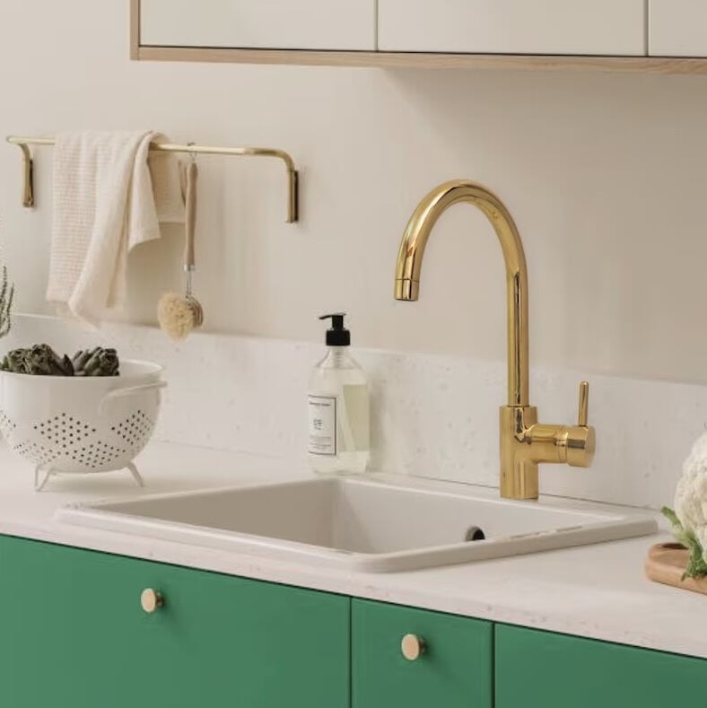 Unlacquered Brass Single Hole Basin Faucet, Antique Brass Sink Mixer Tap