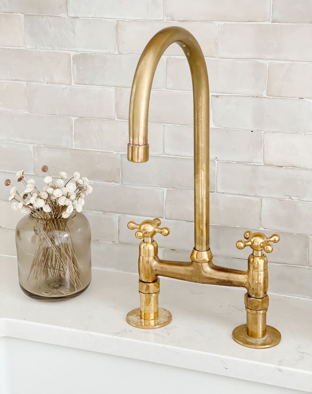 Brass Bridge Faucet - Antique Brass Kitchen Faucet VSB01