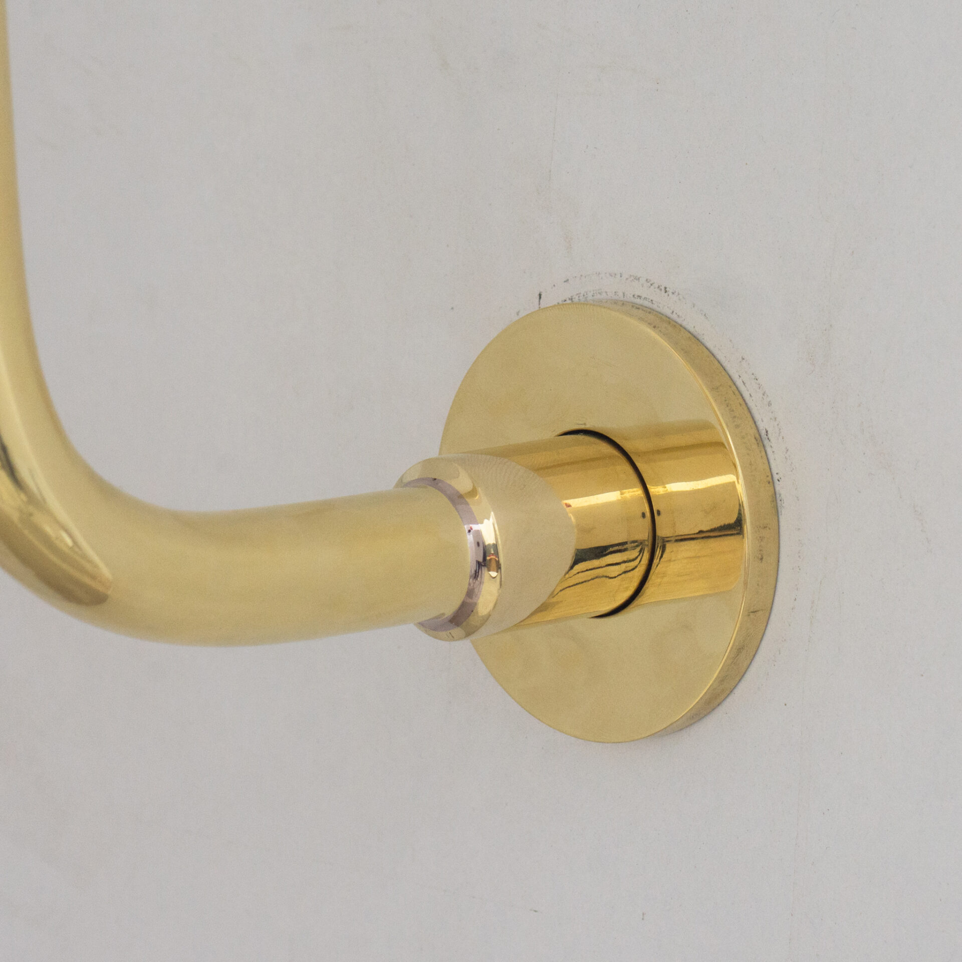 Unlacquered Brass Gooseneck Shower Arm With Rainfall Showerhead, Solid Brass Wall Mounted Shower Arm