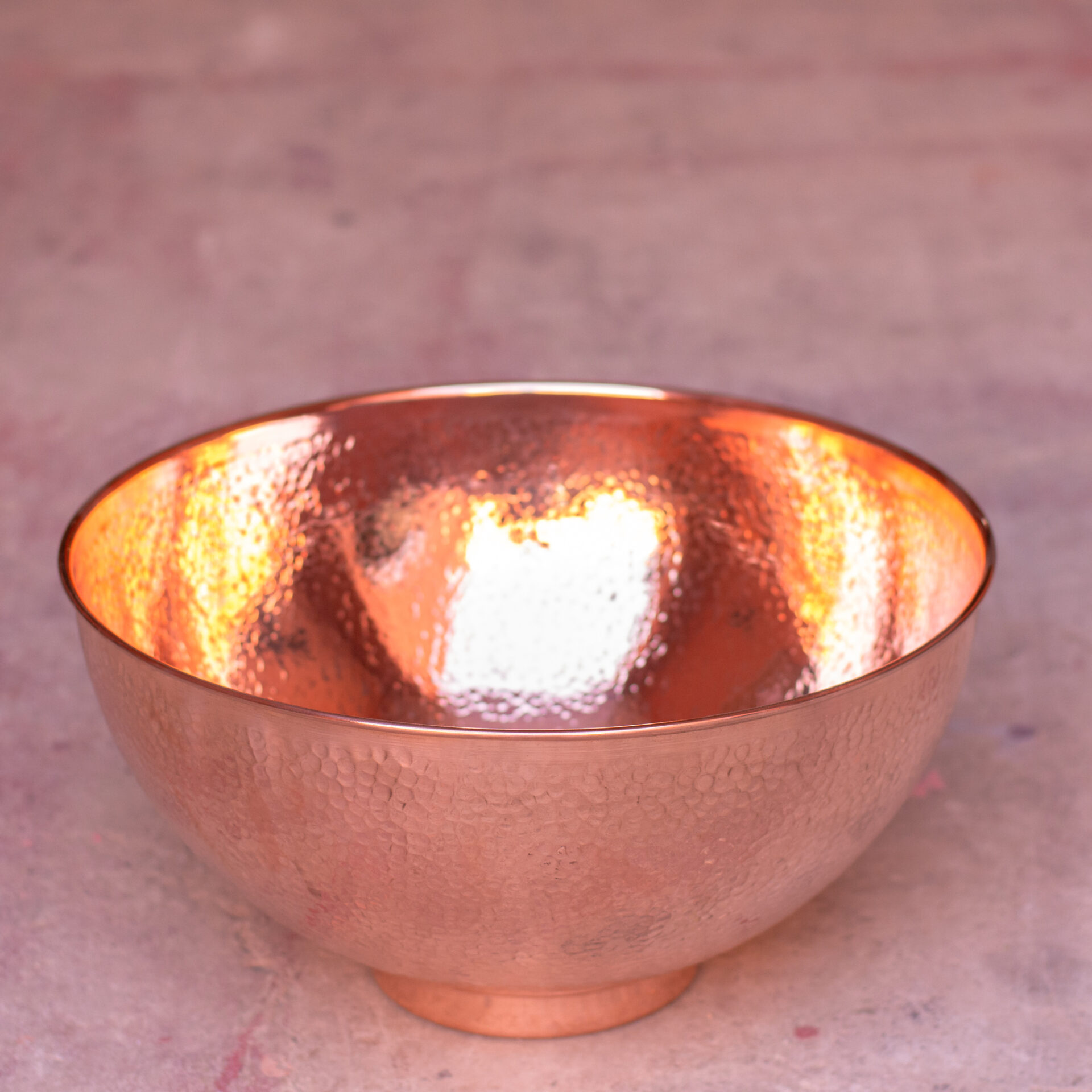 Hammered Copper Vessel Sink, Solid Copper Bathroom Washbasin, Round Sink Copper