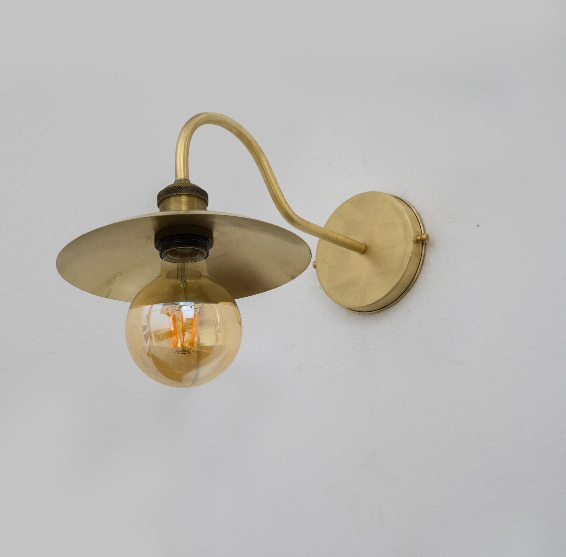 Brushed Brass Wall Sconce Light, Solid Brass Wall Lamp, Wall Lighting Fixture