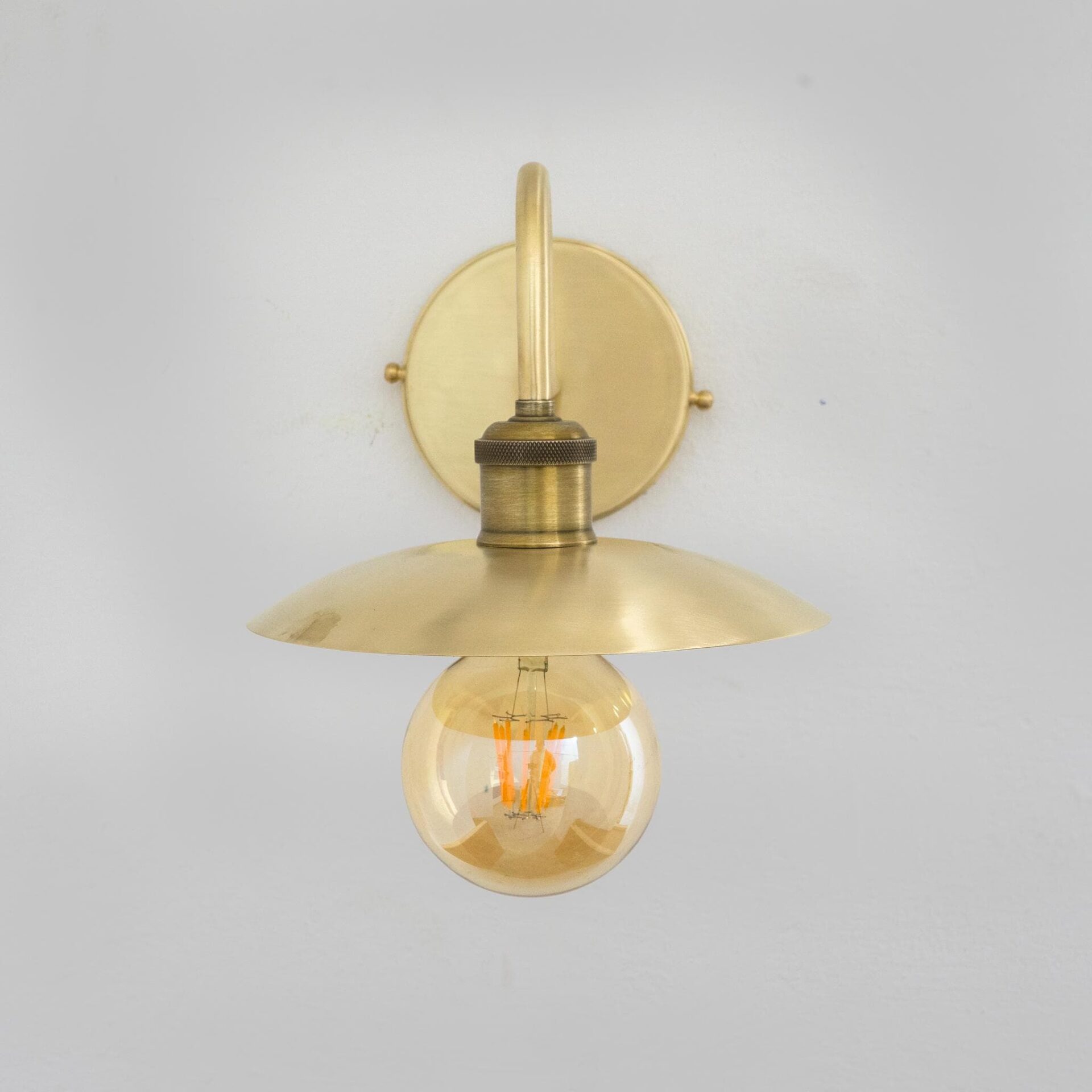 Brushed Brass Wall Sconce Light, Solid Brass Wall Lamp, Wall Lighting Fixture