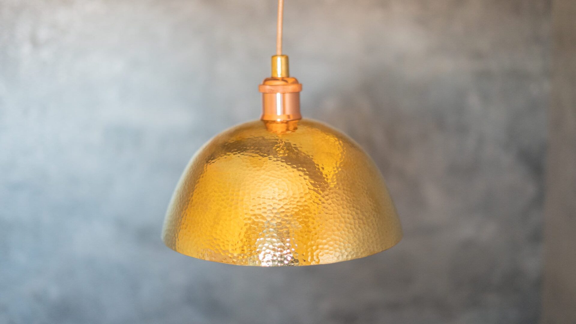 Hammered Brass Pendant Light, Unlacquered Brass Dome Lampshade, Kitchen Island Light