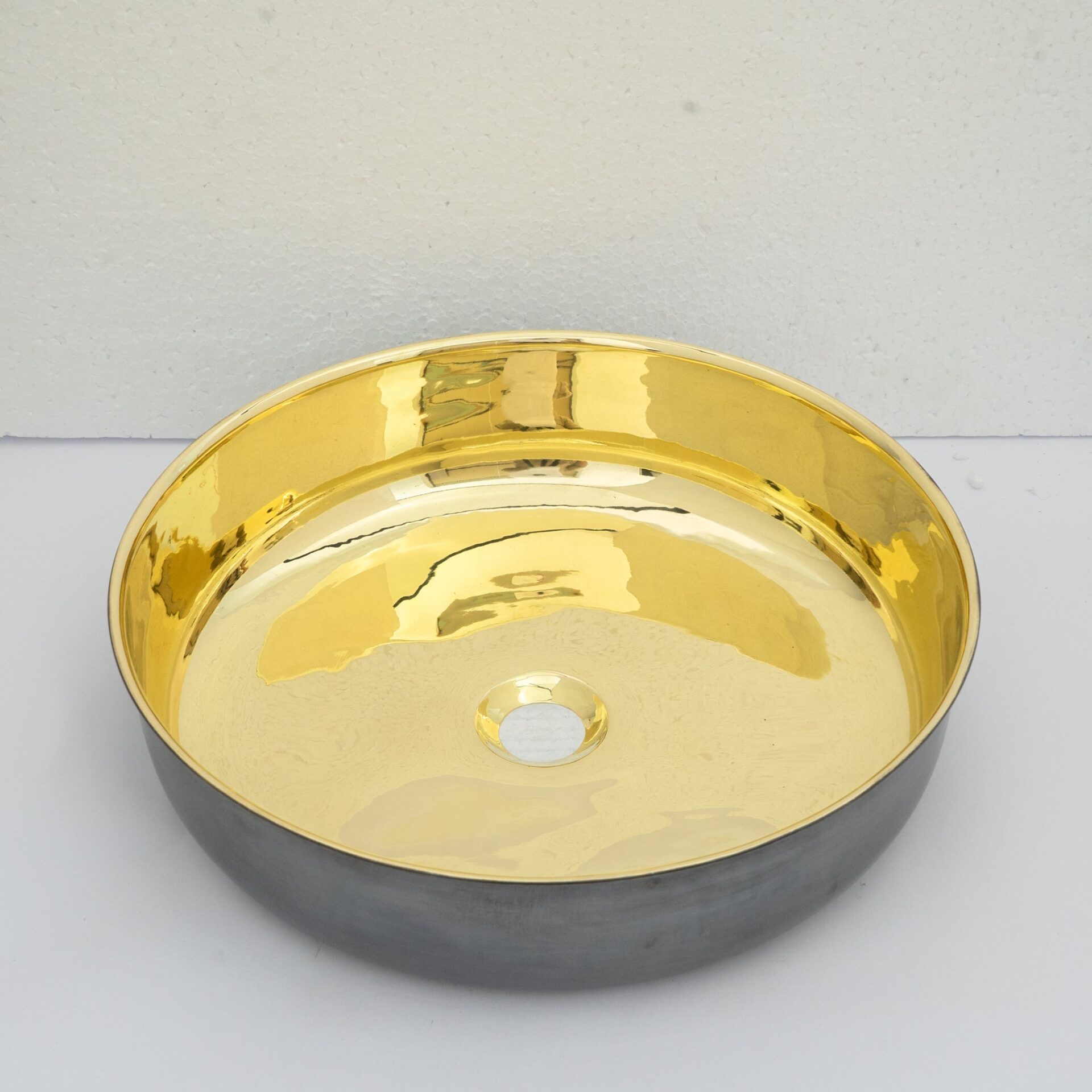 Oil Rubbed Bronze Brass Countertop Vessel Sink, Brass Bathroom Round Basin Sink