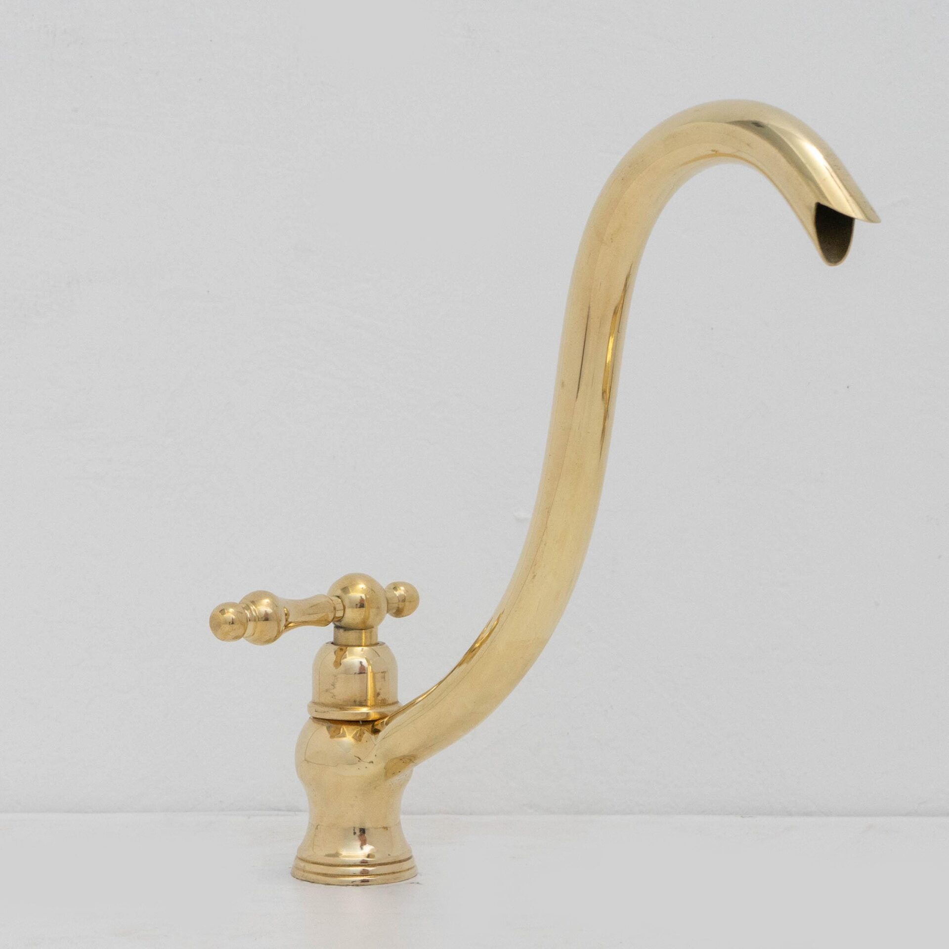 Solid Brass Cold Water Tap, Unlacquered Brass Faucet With Traditional Cross Handles