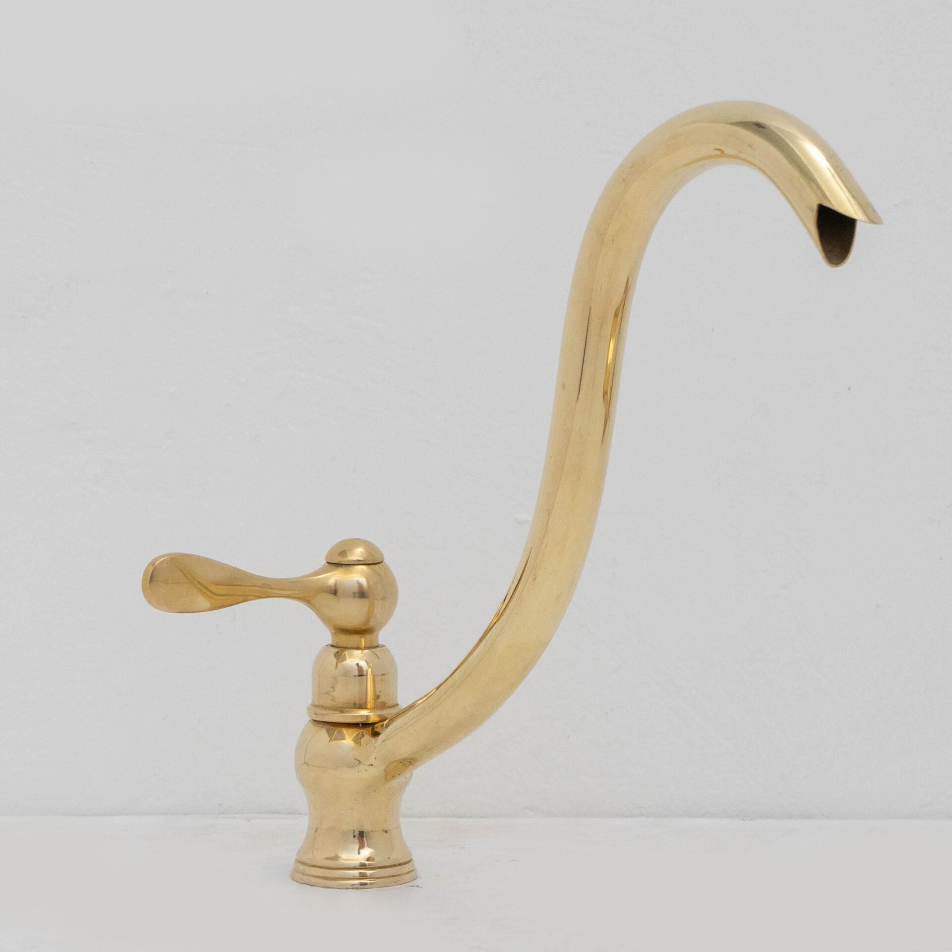 Solid Brass Cold Water Tap, Unlacquered Brass Faucet With Traditional Cross Handles