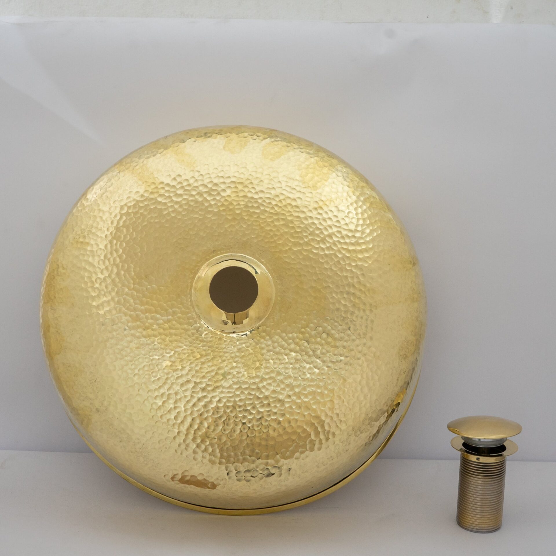 Unlacquered Hammered Brass Countertop Washbasin, Solid Brass Bathroom Vessel Sink