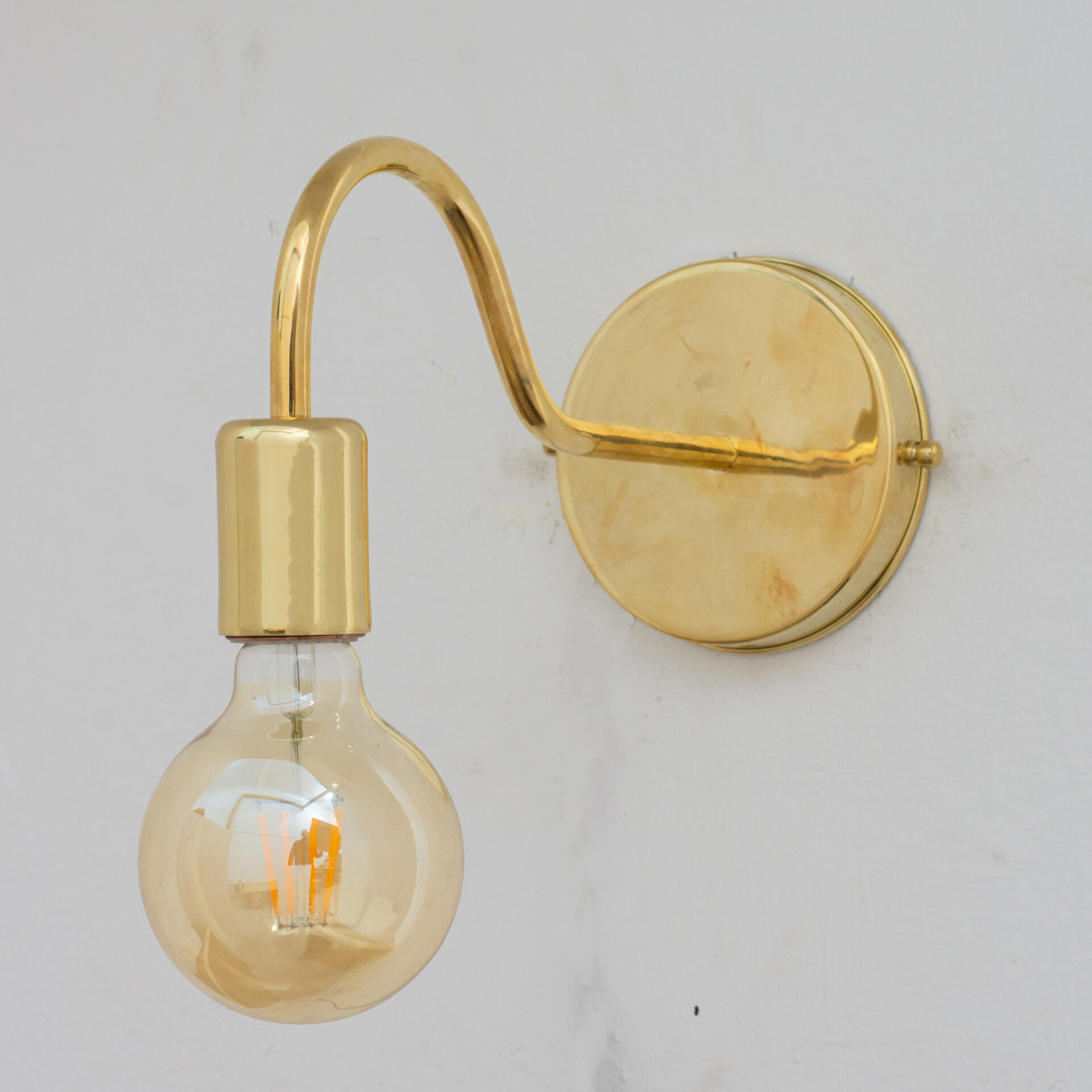 Unlacquered Brass Sconce, Wall Mount Lamp, Sconce Lighting Fixture